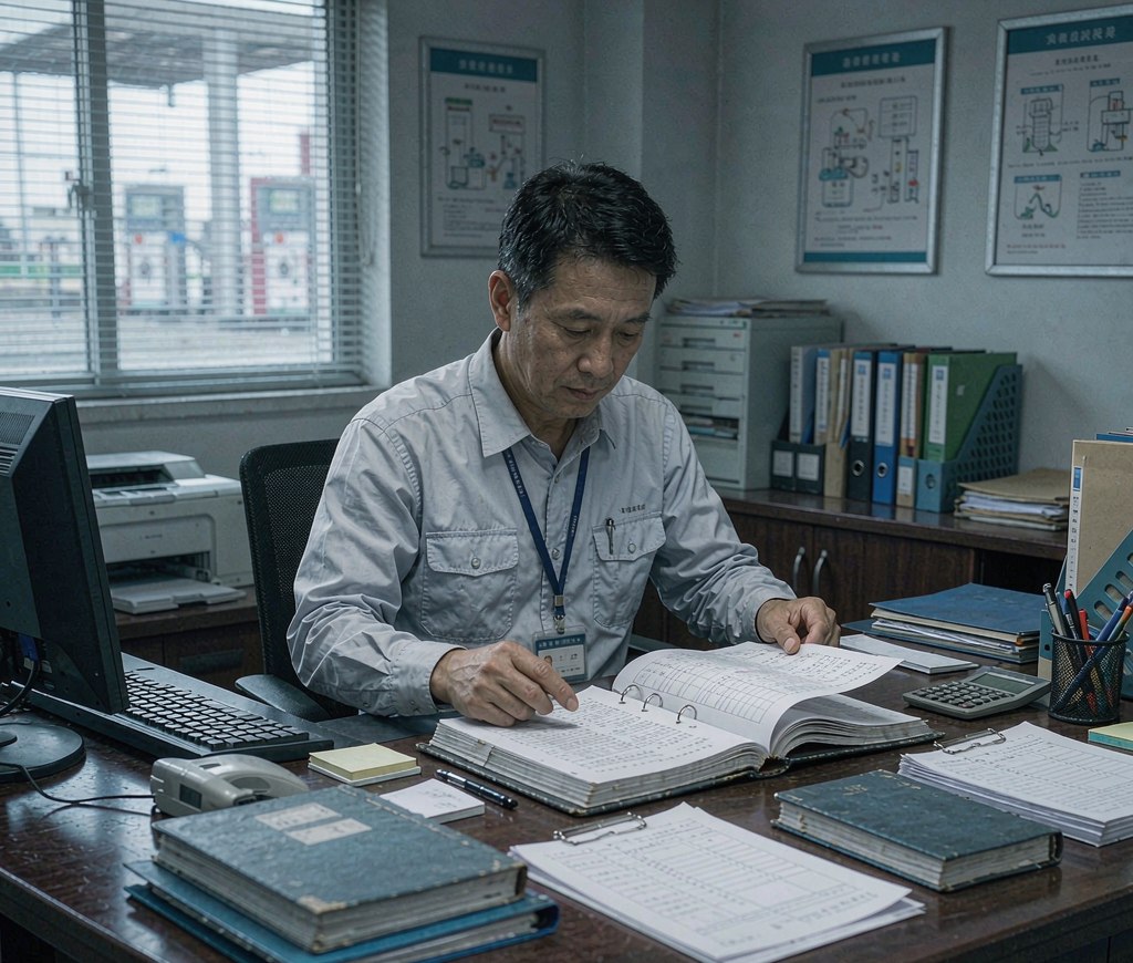 加油站整理油气回收巡检台账